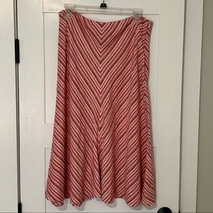 Banana Republic Linen Striped Midi Skirt Size 10